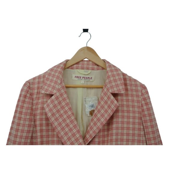 NWT Free People Pink & White Oversized Coat Size S - Picture 4 of 12